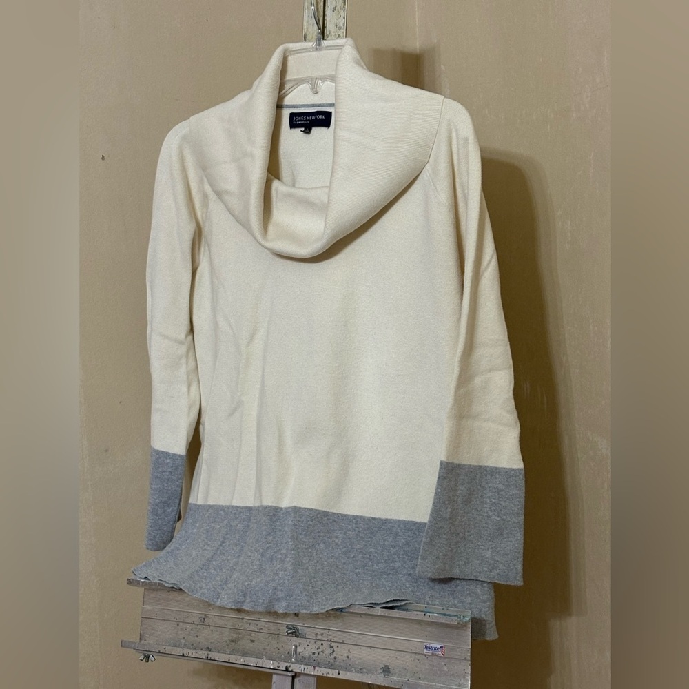 Jones New York Cream Cowl Neck SweaterSz L - Picture 3 of 8